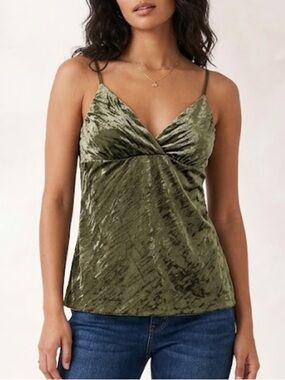 Green velvet cami top Meghan Nolan LA xl